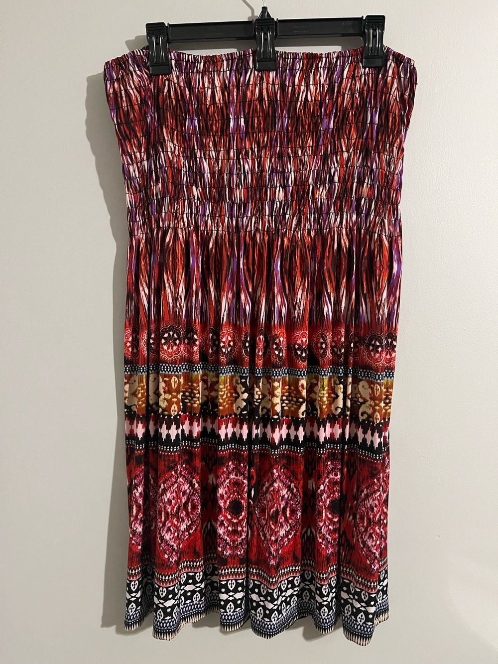 Just Love strapless smock tribal/boho dress